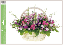 Window film flowers in a basket MEADOW FLOWERS WITH ROSES 
