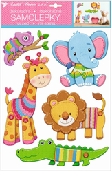 3D Zoo Animals Wall Stickers 