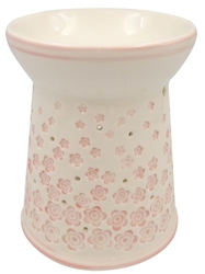 Aromalampe aus Porzellan mit rosa Blüten 13,5 cm