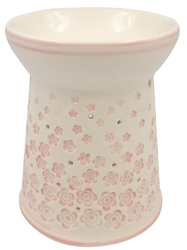 Porzellan-Aromalampe mit rosa Blüten 13,5 cm 