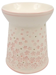 Porcelain aroma lamp with pink flowers 13.5 cm