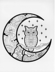 Anti-stress Mandala Owl coloring pages
