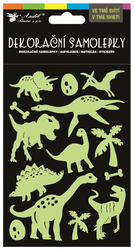 3D stickers 10.5 x 20 cm glow in the dark, dinosaurs 