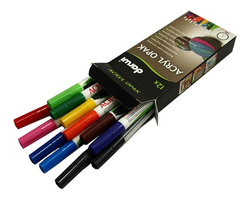 Fixy na kamienky, acryl súprava 12 x 3 ml
