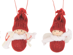 Red knitted angel for hanging