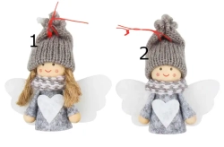 Anděl šedý 7cm na zavěšení
