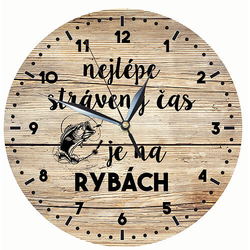 Wooden clock for fishermen - fish time