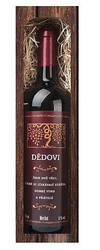 Gift red wine 0.75 l for grandfather - Merlot (Bohemia Gift)