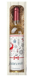 Weihnachtswein 0,75 l - glücklich und fröhlich - Chardonnay trocken
