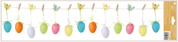 Window film strip with eggs on a string