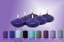 Floating candles "Lens" light blue
