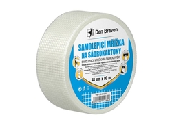 Den Braven Samolepicí mřížka na sádrokartóny, 48 mm x 90 m, bílá