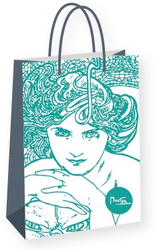 Gift bag Alfons Mucha - Emerald, Fresh Colletion, Medium