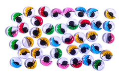 Self -adhesive moving eyes colored 12 mm