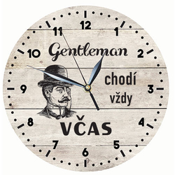 Dřevěné hodiny - Gentleman