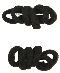 Hair elastics black basic 3 cm 12 pcs