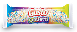 Gusto Confetti - Milk Creamy Cake with white icing and color decorating 55 g