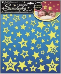 Wall stars stars with glitters shining in darkness 31x31cm