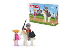 TOY TRIO - Princess, knight and white horse - damaged