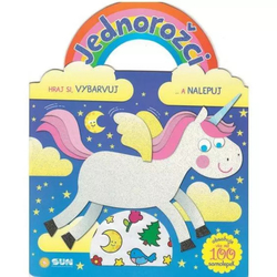 Unicorns blue - Play, color and stick