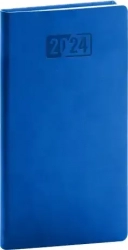 Kapesní diář Aprint 2024, modrý, 9 × 15,5 cm