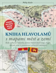 Book of puzzles with maps of towns and countries