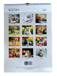 Nástěnný kalendář 2026 Kočky A3