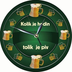  Dřevěné hodiny - Kolik je hodin tolik je piv