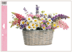 Window film flowers in a basket MEADOW FLOWERS WITH DAISIES