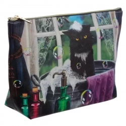Cosmetic Bag - PVC - Large - Cat Bath - Lisa Parker