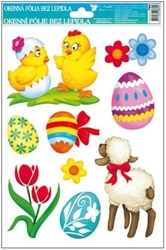 Window film 30 x 20 cm, Easter colored 2 chicks