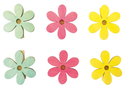 Wooden flowers with peg