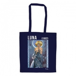 Plátěná taška Alfons Mucha  - Luna,modrá