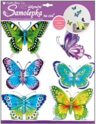3D Samolepky na stenu motýle modrozelenie s pohyblivými krídlami