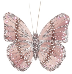 Brązowy motyl na klipsie