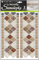 Plastic mosaic wall sticker, imitation tiles, 2 stripes 30 x 12 cm
