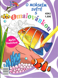 About the sea world with a coloring book