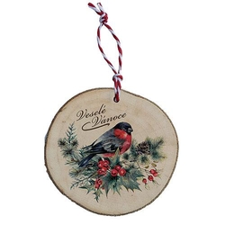 Wooden bird Christmas decoration