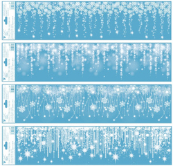 Window film strip 64 x 15 cm, falling glow with glitter