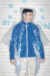 Folding raincoat MARIANA with hood - transparent