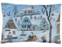 Josef Lada pillow - winter fun