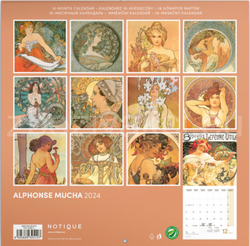 Notepad -Kalender Alfons Mucha 2024, 30 × 30 cm