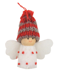 Angel in a striped cap for hanging white (Angel Př)