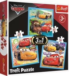 Trefl Puzzle Auta 3 - Přátelé 3v1 (20,36,50 dílků)