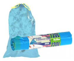 Garbage bags 120l retractable blue 10 pcs