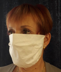 A protective mask on the mouth and nose