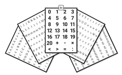 A set of letters and numbers for first graders