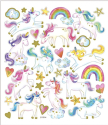 The stickers of the child's unicorn