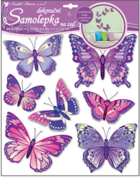 Samolepky na zeď motýli fialoví 