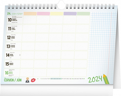 Školní plánovací kalendář s háčkem 2024, 30 × 21 cm